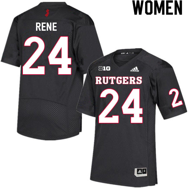 Women #24 Patrice Rene Rutgers Scarlet Knights College Football Jerseys Sale-Black - Click Image to Close